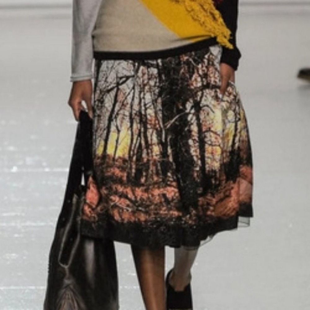 Tracy Reese winter landscape silk & linen skirt, 2.